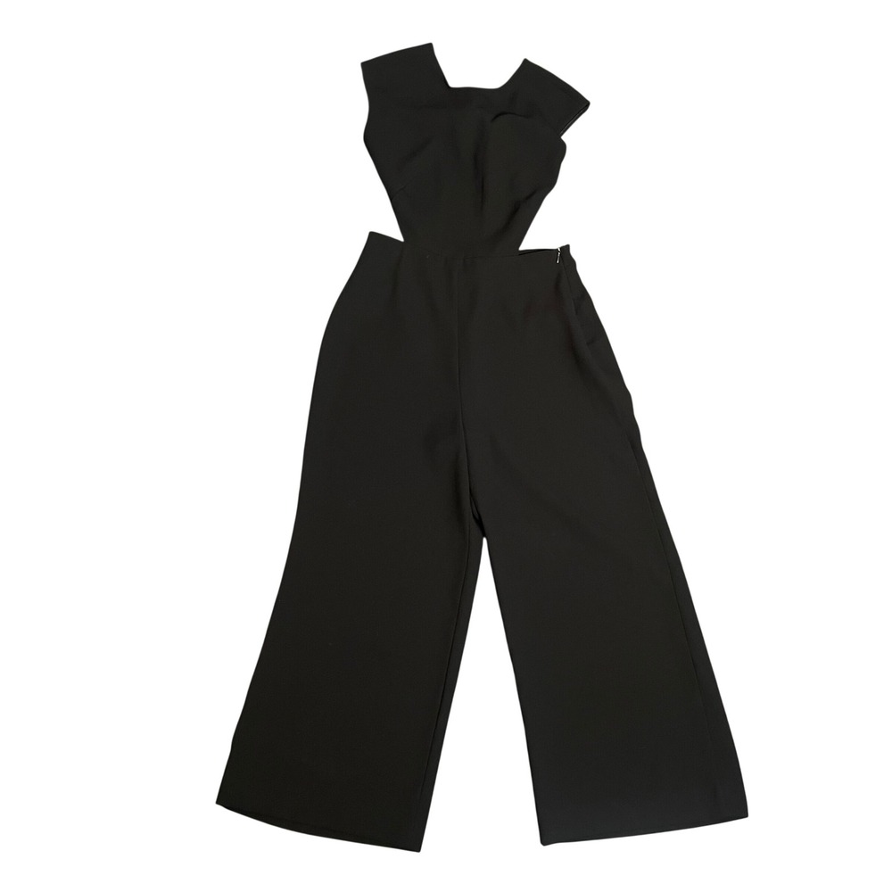 Zara Black Cutout Wide Leg Jumpsuit Open Back Tie Sleeveless Formal Romper Small